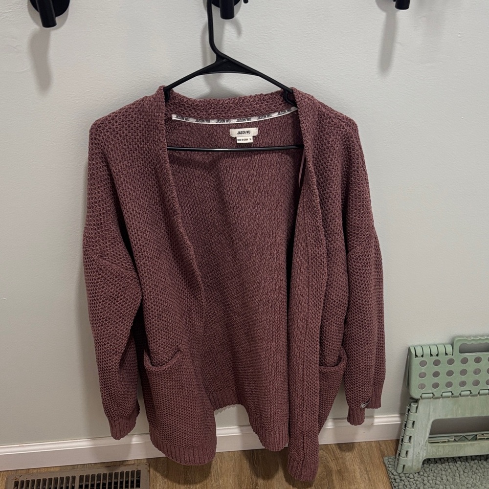 Jason Wu Dusty Rose Open-Front Cardigan